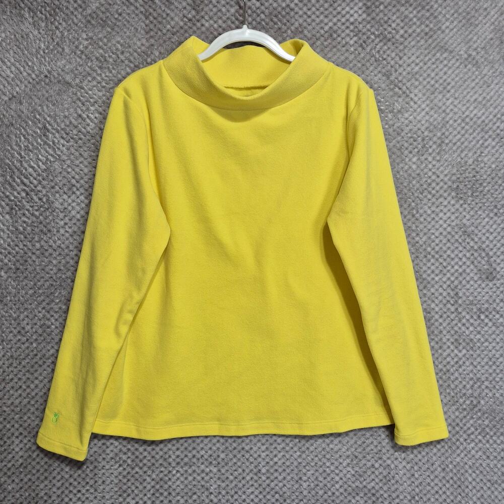 Dudley Stephens Terry Fleece Pullover Mock Neck XL Sunny Side Yellow Timeless